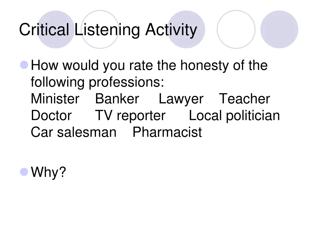 critical listening activity