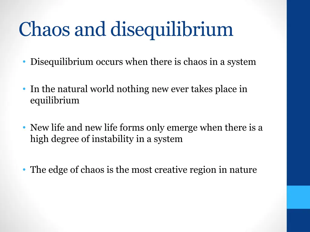 chaos and disequilibrium