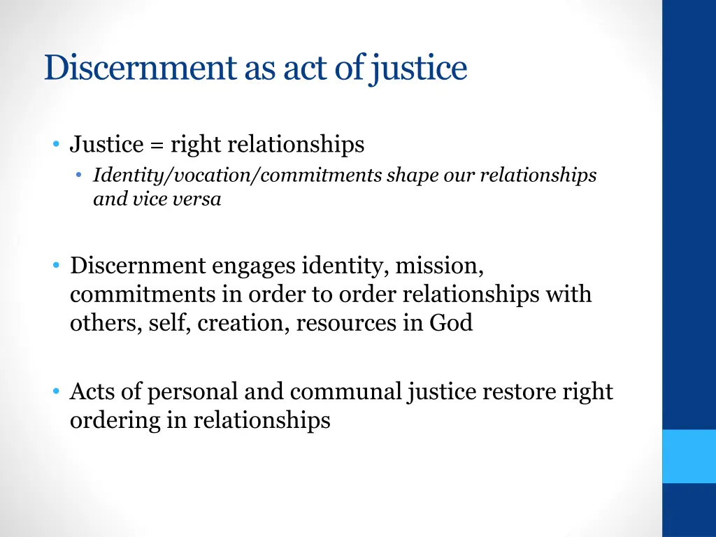 discernment as act of justice