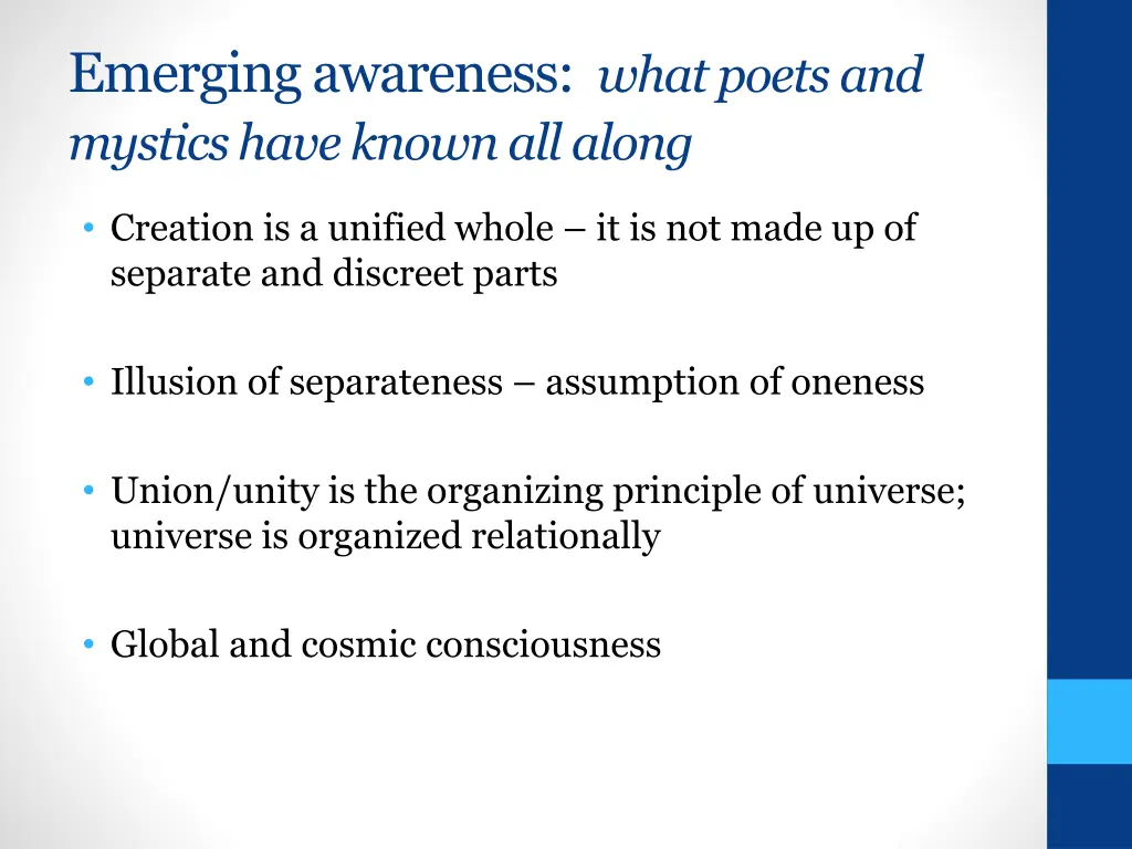 emerging awareness what poets and mystics have