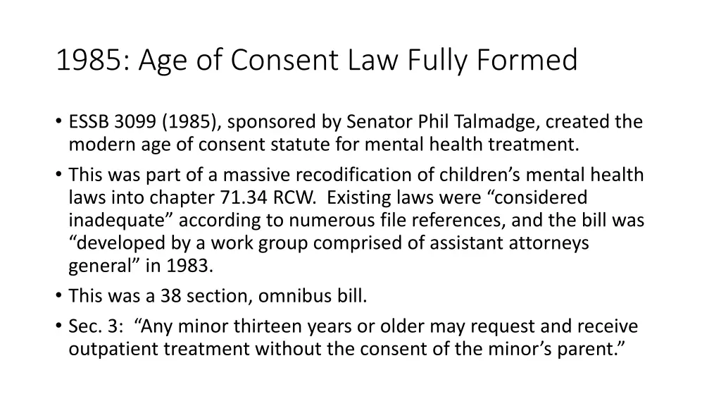 1985 age of consent law fully formed