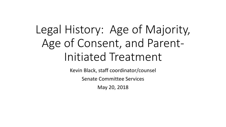 legal history age of majority age of consent