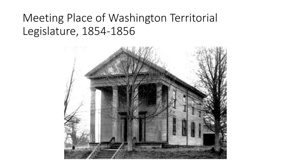 meeting place of washington territorial