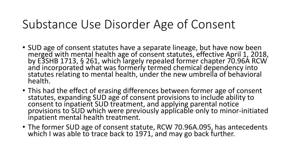 substance use disorder age of consent