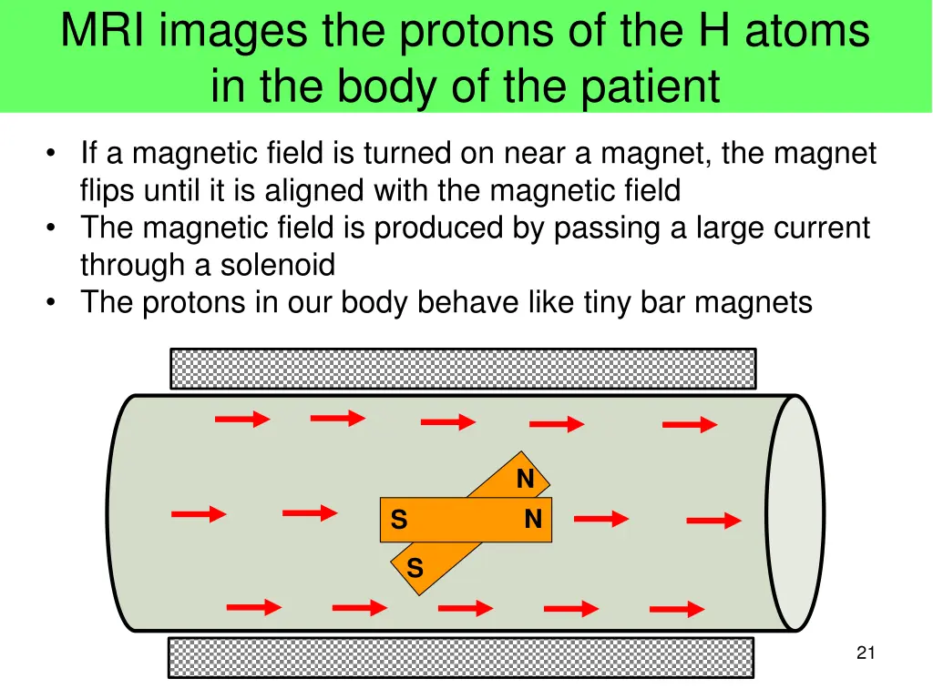 mri images the protons of the h atoms in the body