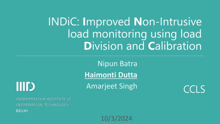 indic i mproved n on intrusive load monitoring