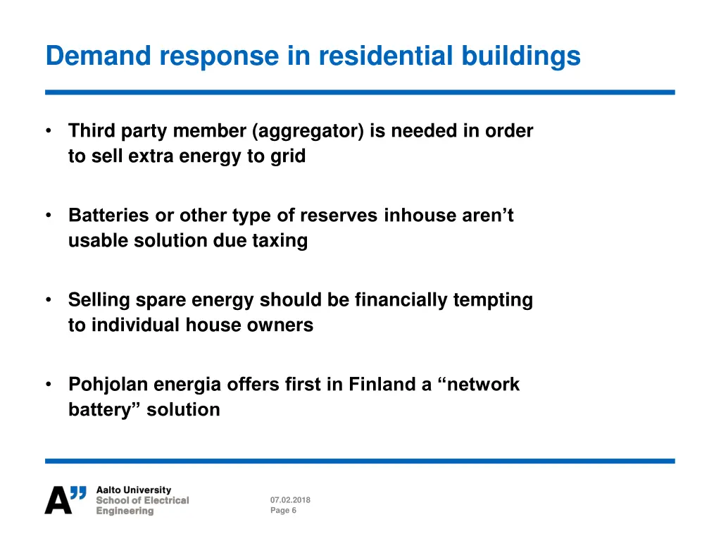 demand response in residential buildings