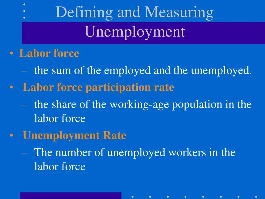 defining and measuring unemployment labor force