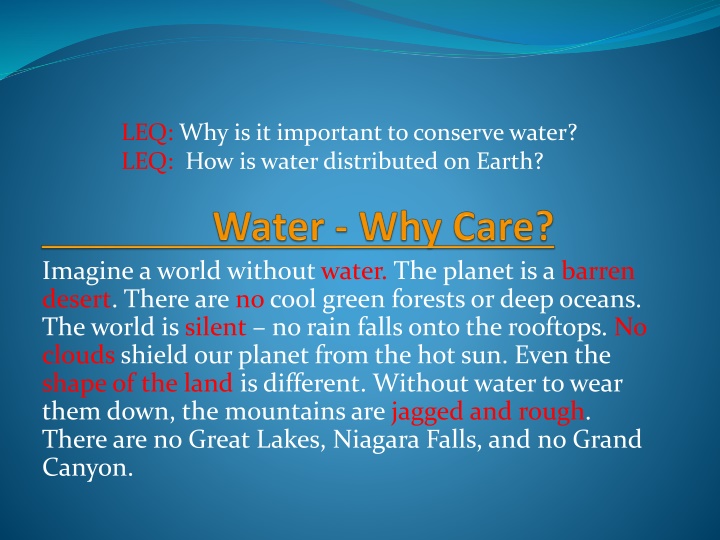 leq why is it important to conserve water