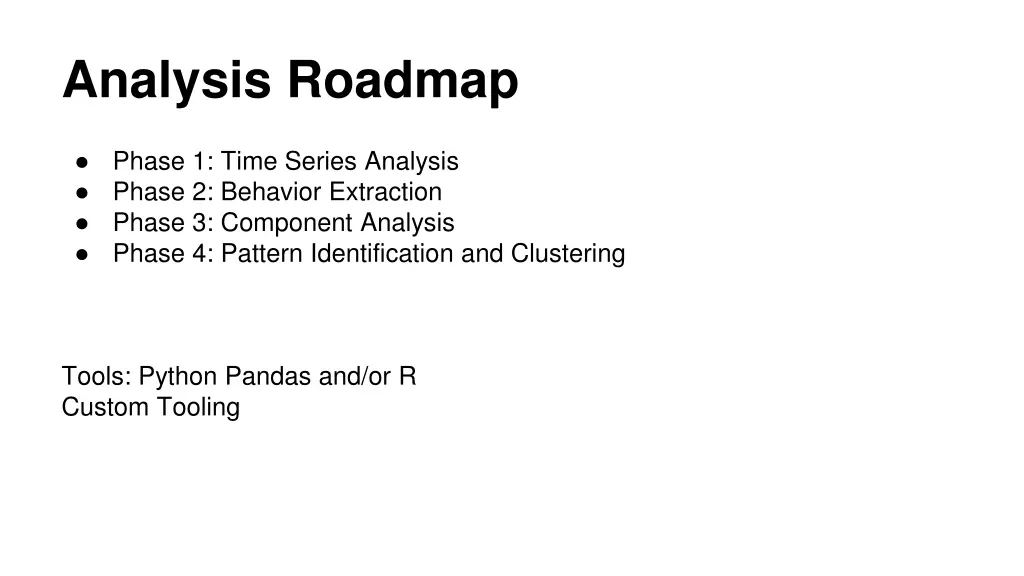 analysis roadmap