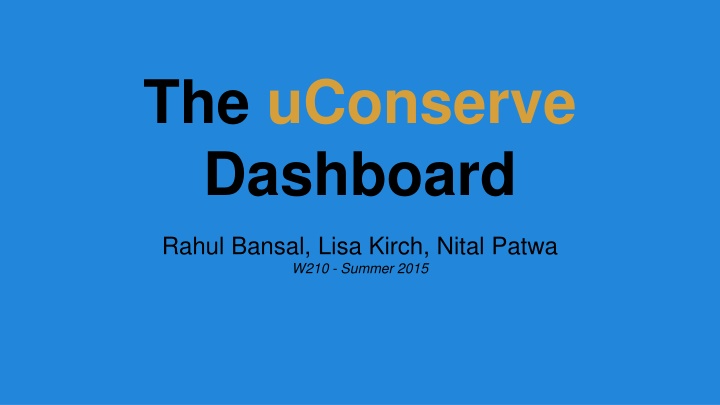 the uconserve dashboard