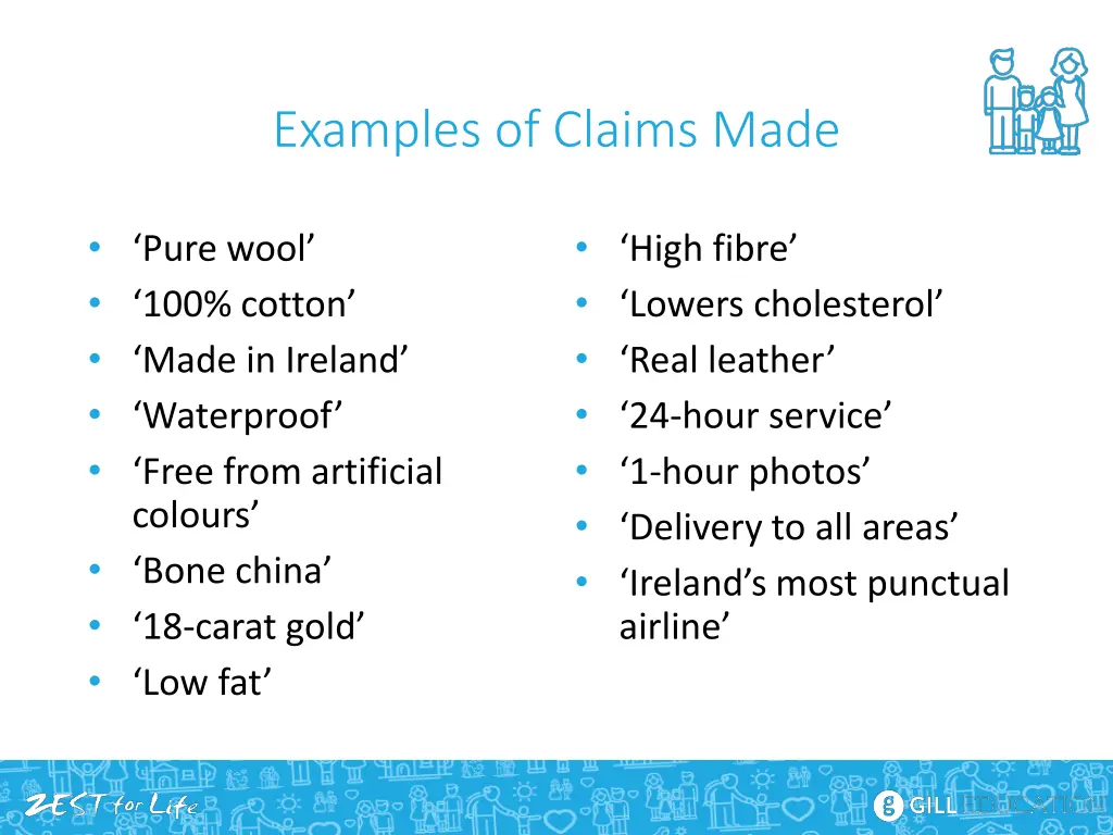 examples of claims made