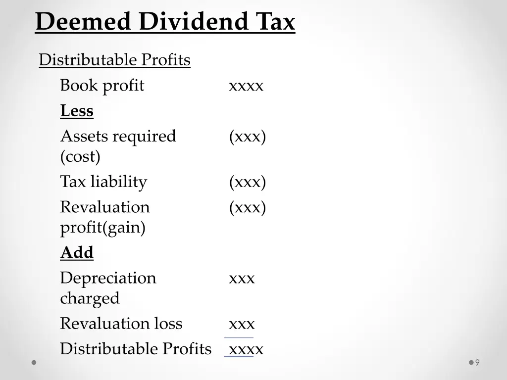 deemed dividend tax