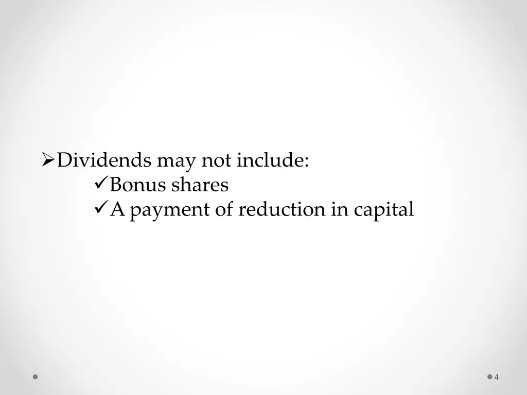 dividends may not include bonus shares a payment