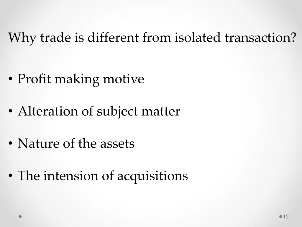 why trade is different from isolated transaction