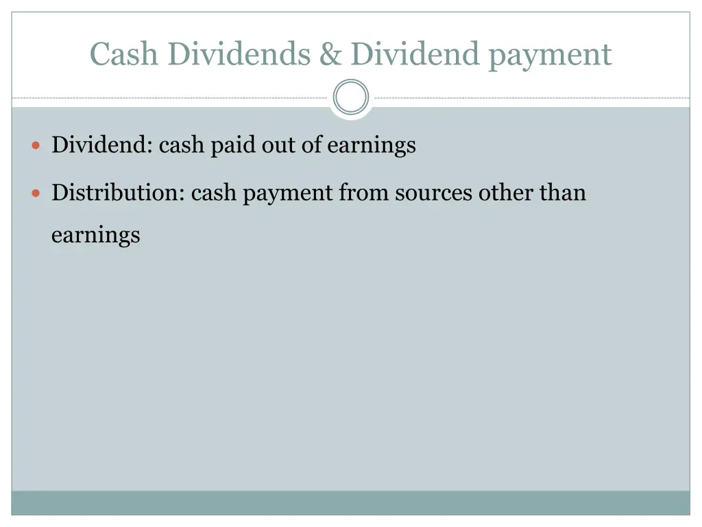 cash dividends dividend payment