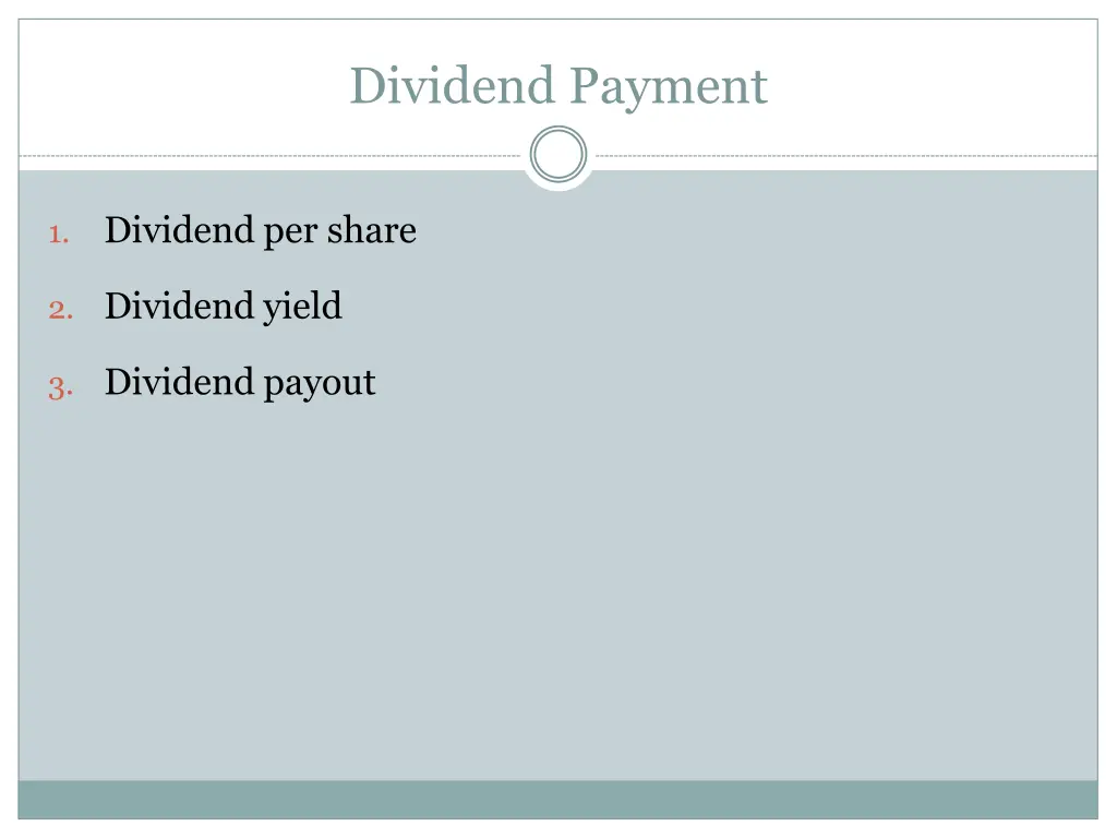 dividend payment