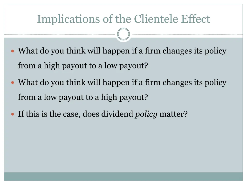 implications of the clientele effect