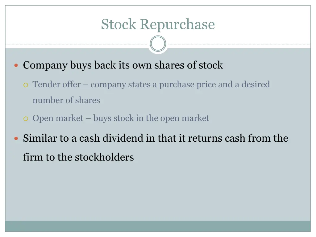 stock repurchase