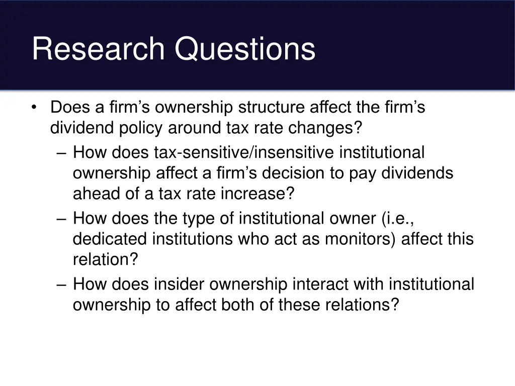 research questions