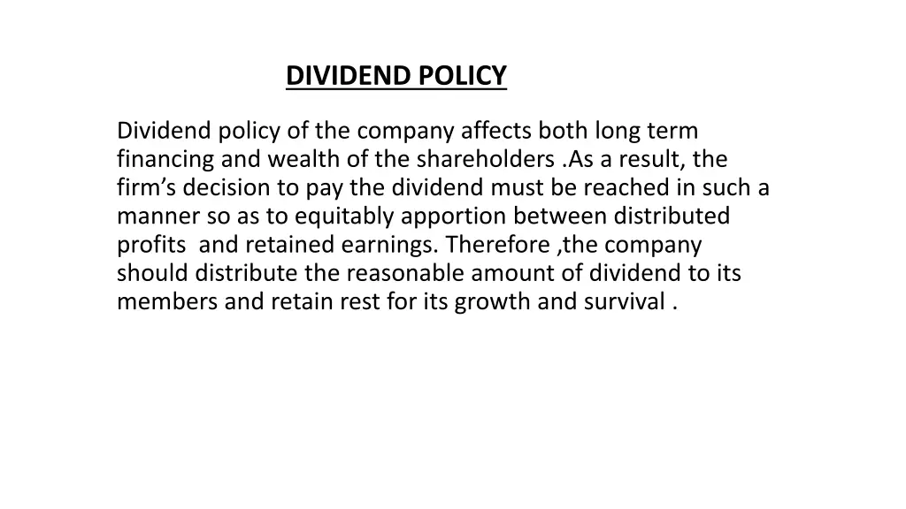 dividend policy