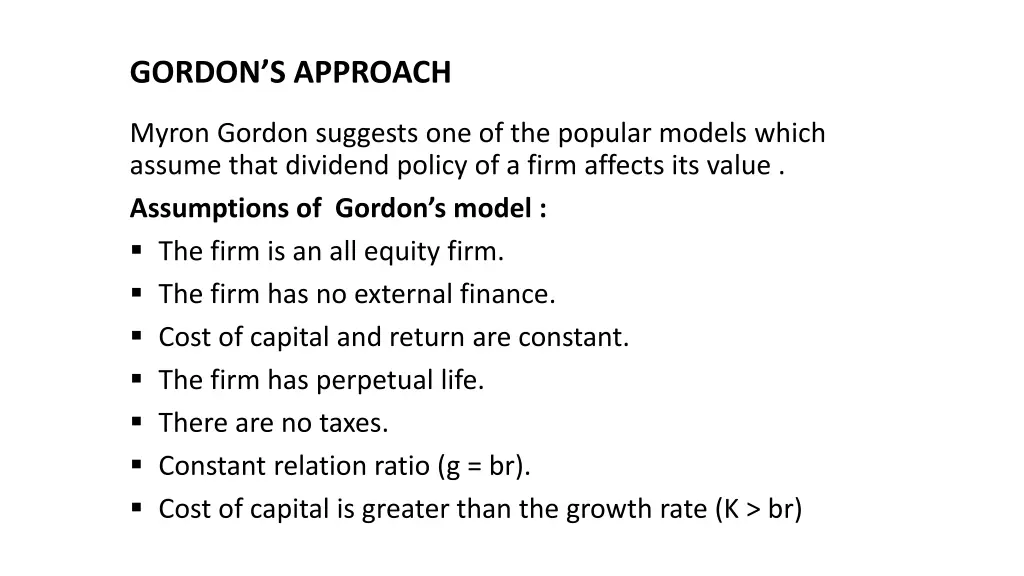 gordon s approach