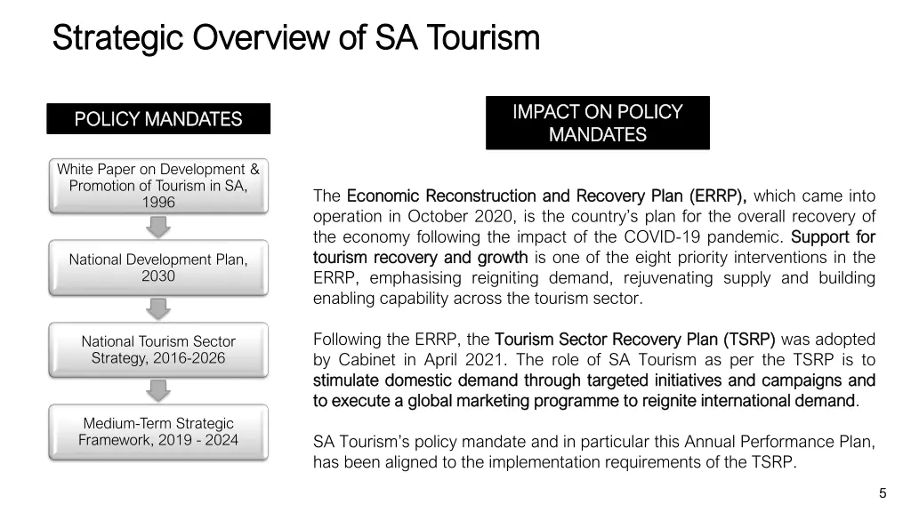 strategic overview of sa tourism strategic 1