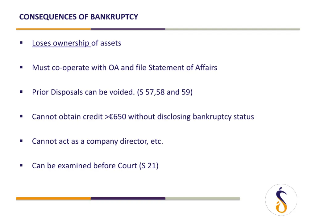 consequences of bankruptcy