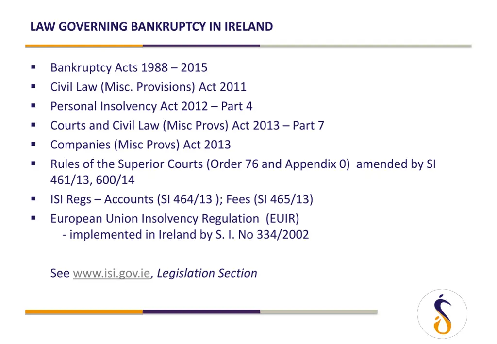 law governing bankruptcy in ireland