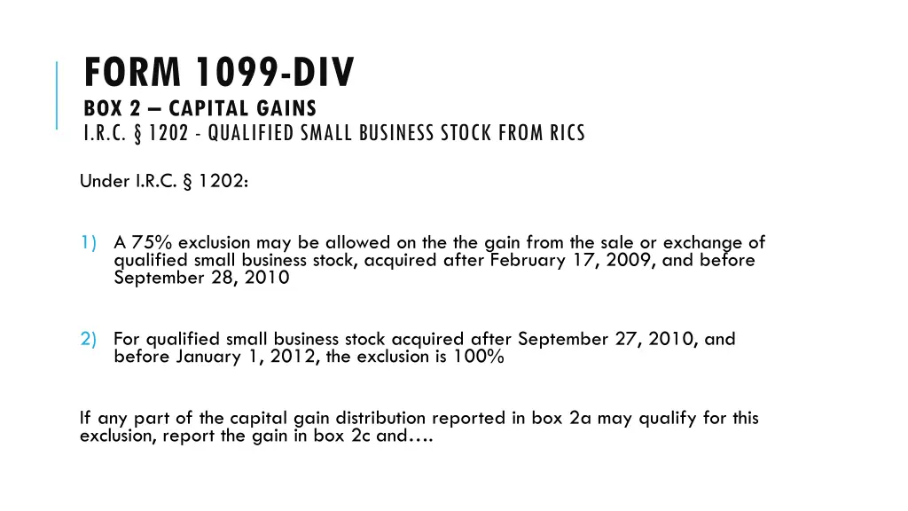 form 1099 div box 2 capital gains i r c 1202