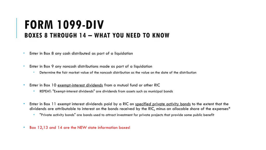 form 1099 div boxes 8 through 14 what you need