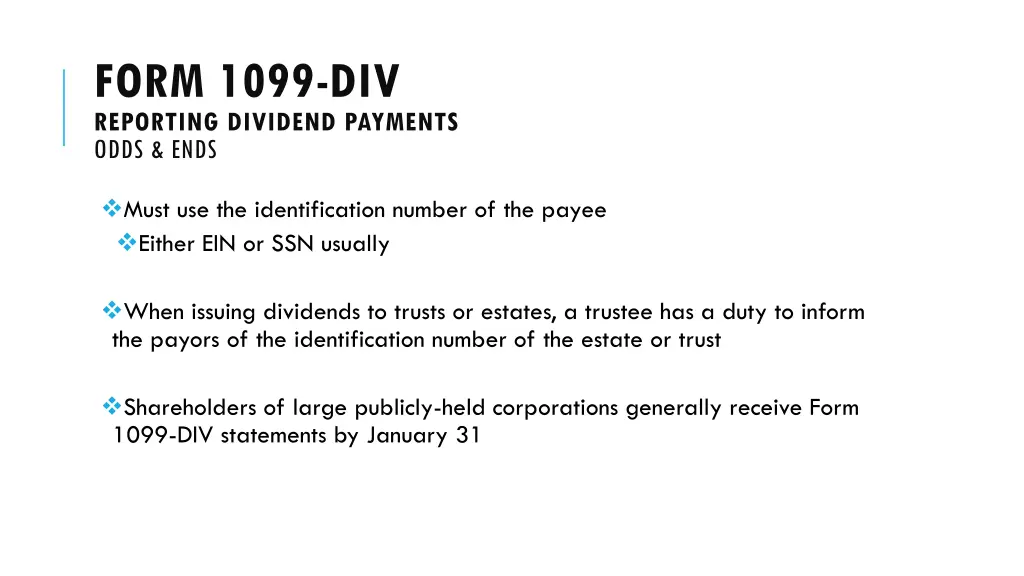 form 1099 div reporting dividend payments odds