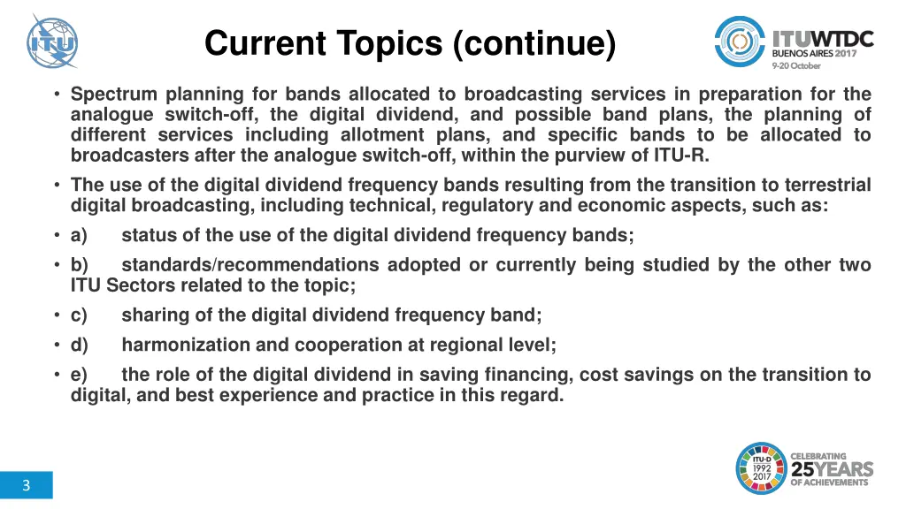 current topics continue