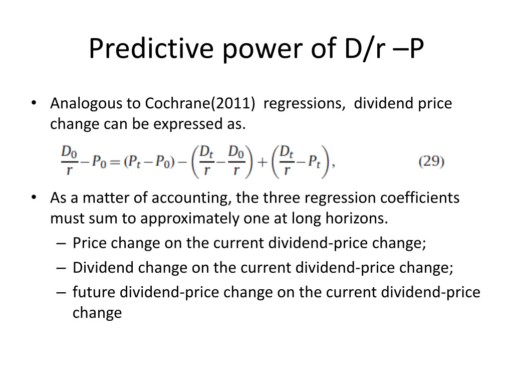 predictive power of d r p