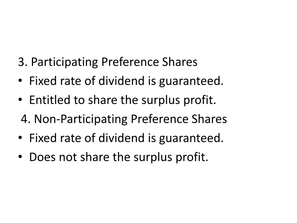 3 participating preference shares fixed rate