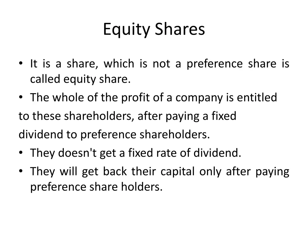 equity shares