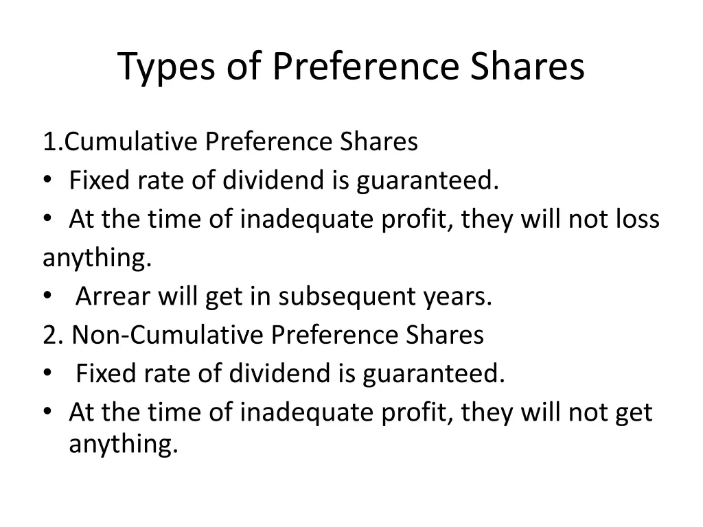 types of preference shares