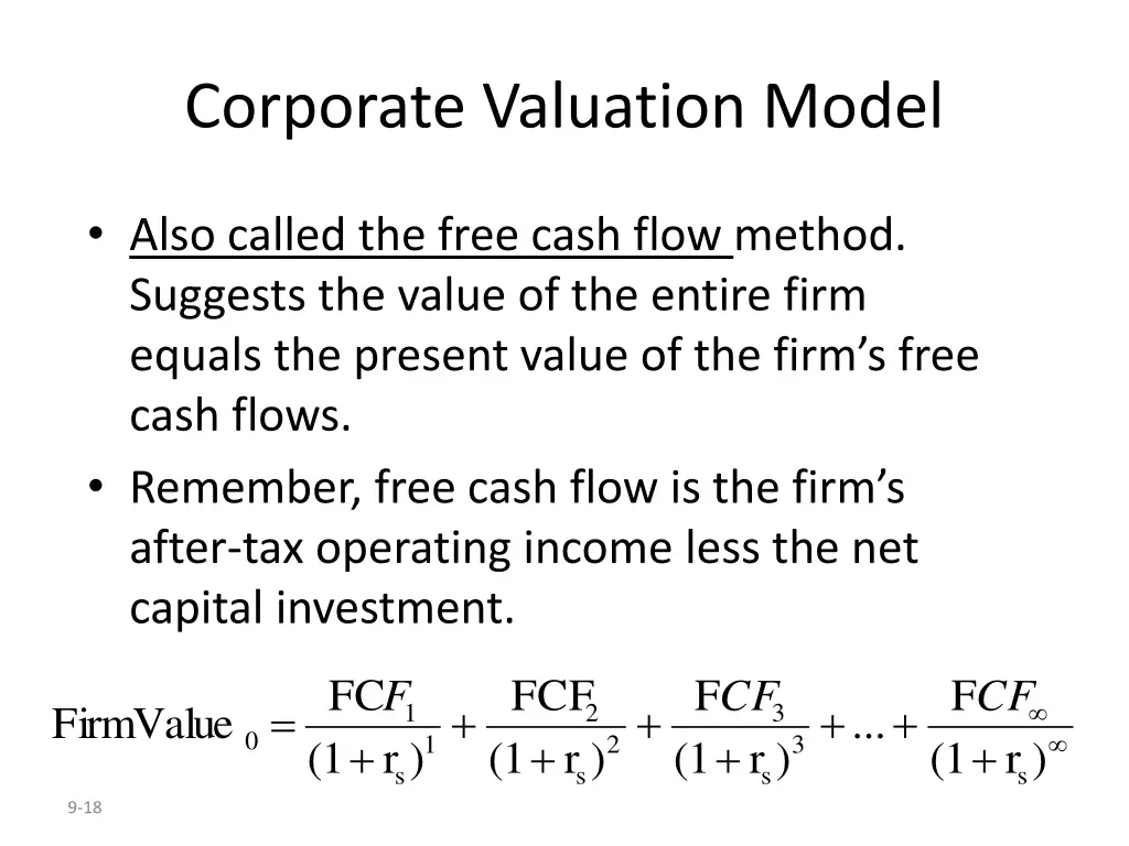 corporate valuation model