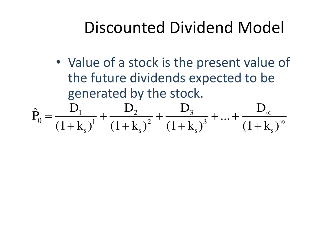 discounted dividend model