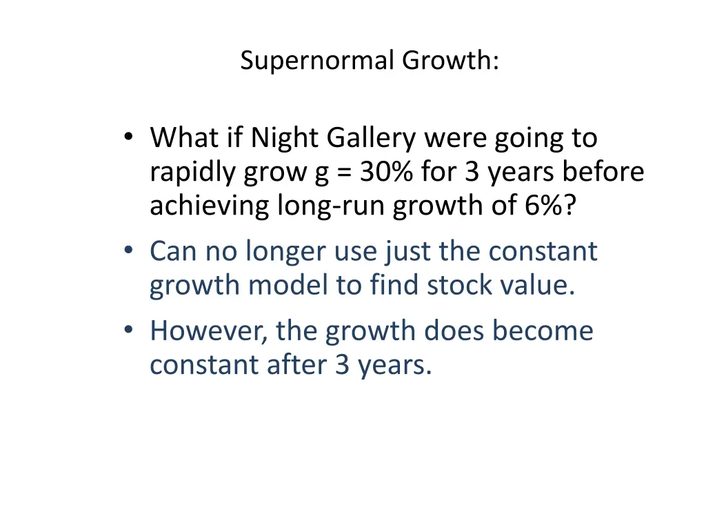 supernormal growth