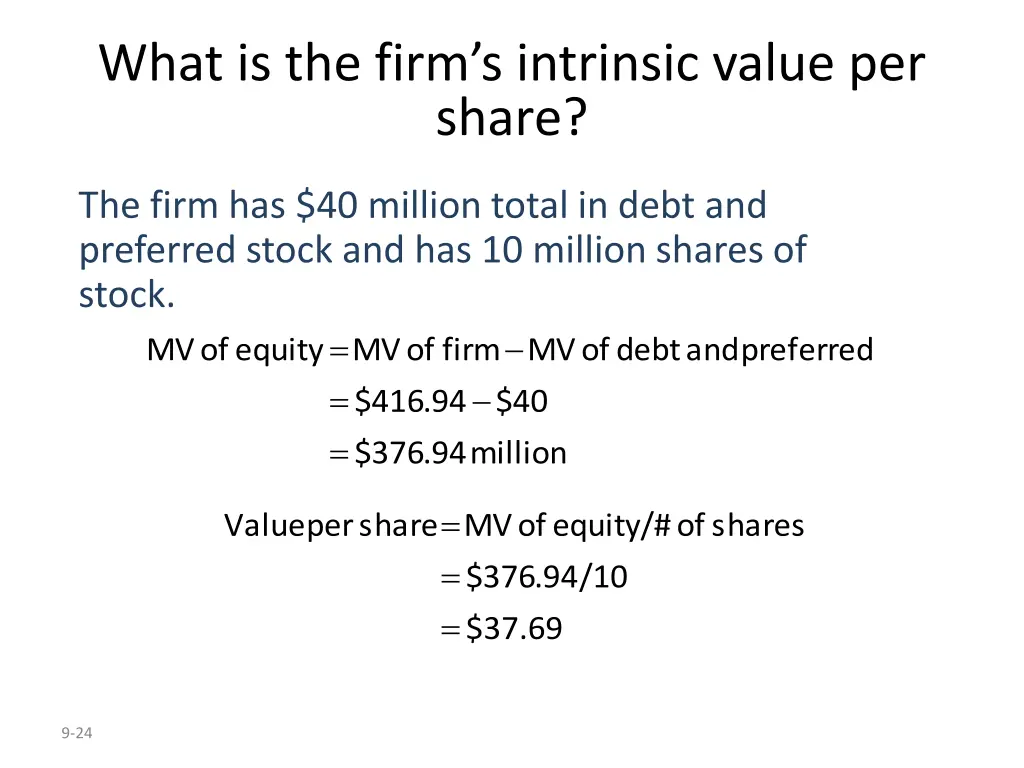 what is the firm s intrinsic value per share