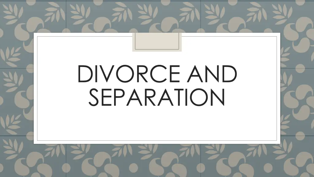 divorce and separation