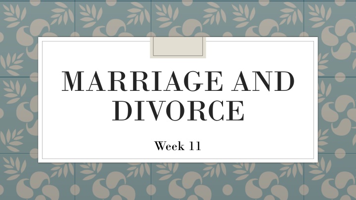 marriage and divorce