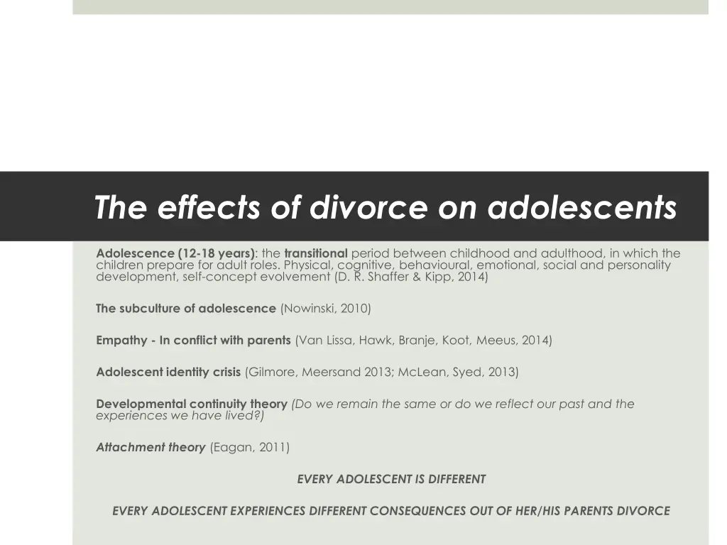 the effects of divorce on adolescents 2