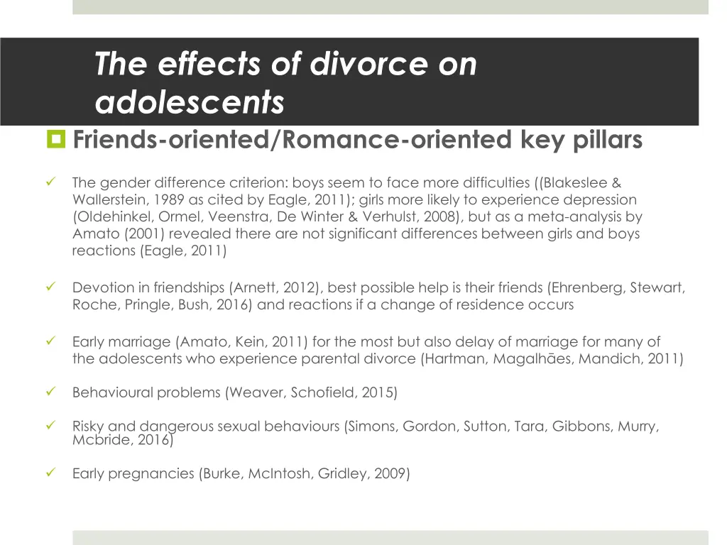 the effects of divorce on adolescents friends