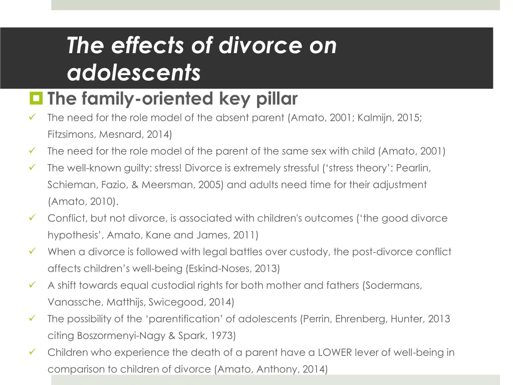 the effects of divorce on adolescents the family