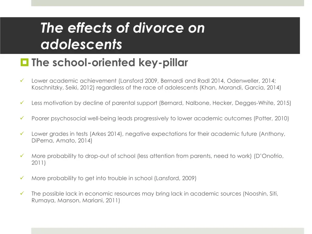 the effects of divorce on adolescents the school