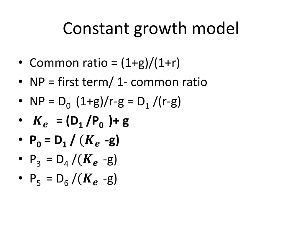 constant growth model