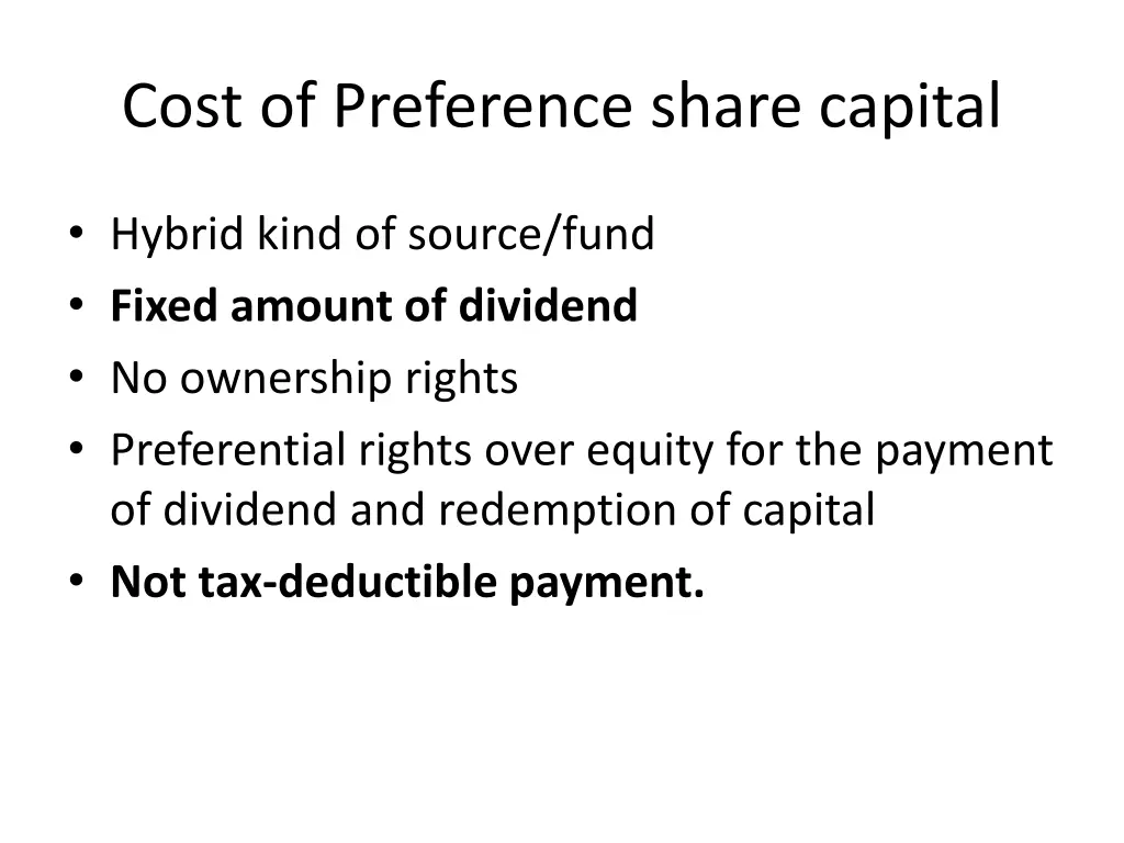 cost of preference share capital