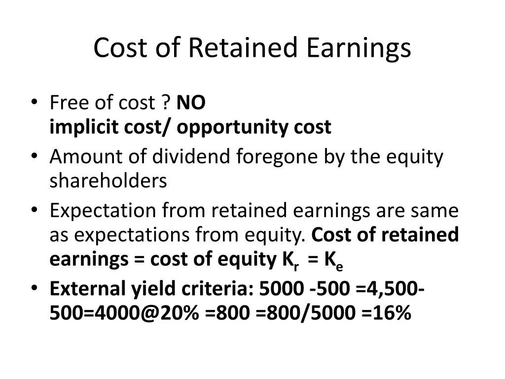 cost of retained earnings